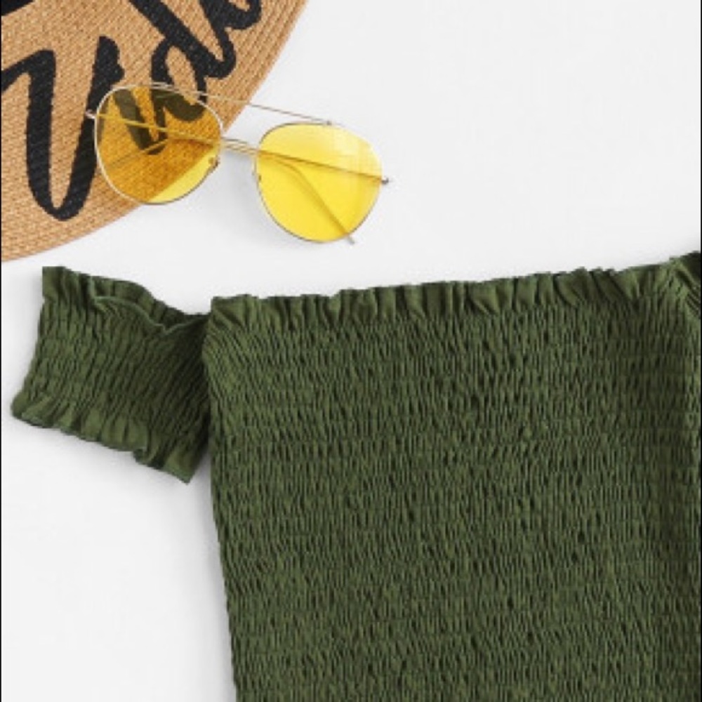 Zip Back Shirred Crop Top